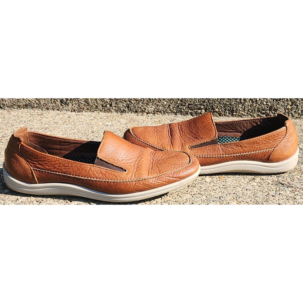 SAS Mens 11.5 N Brown Leather Slip On Loafers Tripad Comfort Drivers
